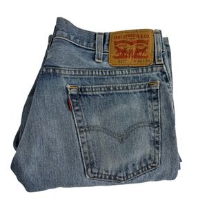 Levis 517 Bootcut Blue Jeans Mens 34 x 34 Western Cowboy Silm in Seat and Thighs